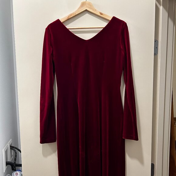 Vintage Red Velvet Dress - Picture 4 of 4